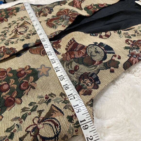 Vintage Gitano Holiday Tapestry Women's One Size Fits Most Button Up Vest - Picture 6 of 9